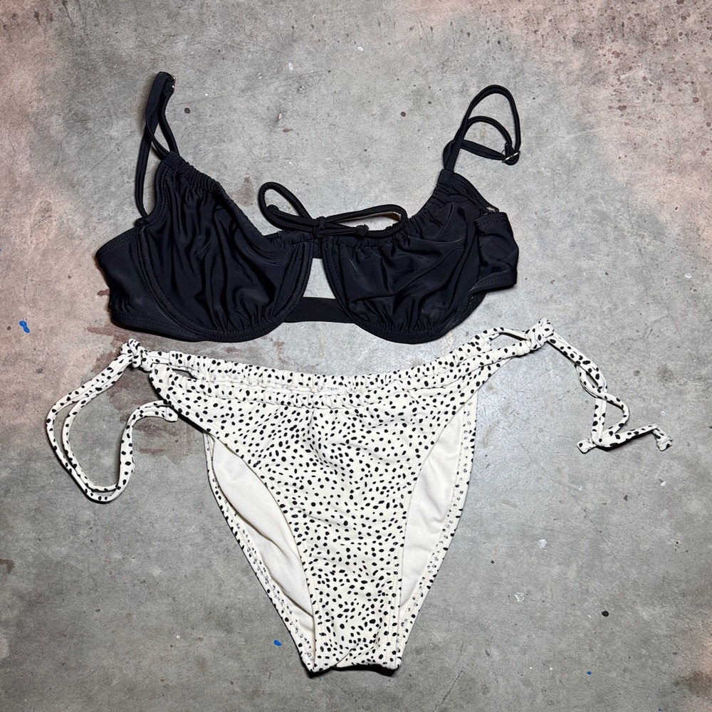 Xhilaration Black and White Bikini Set